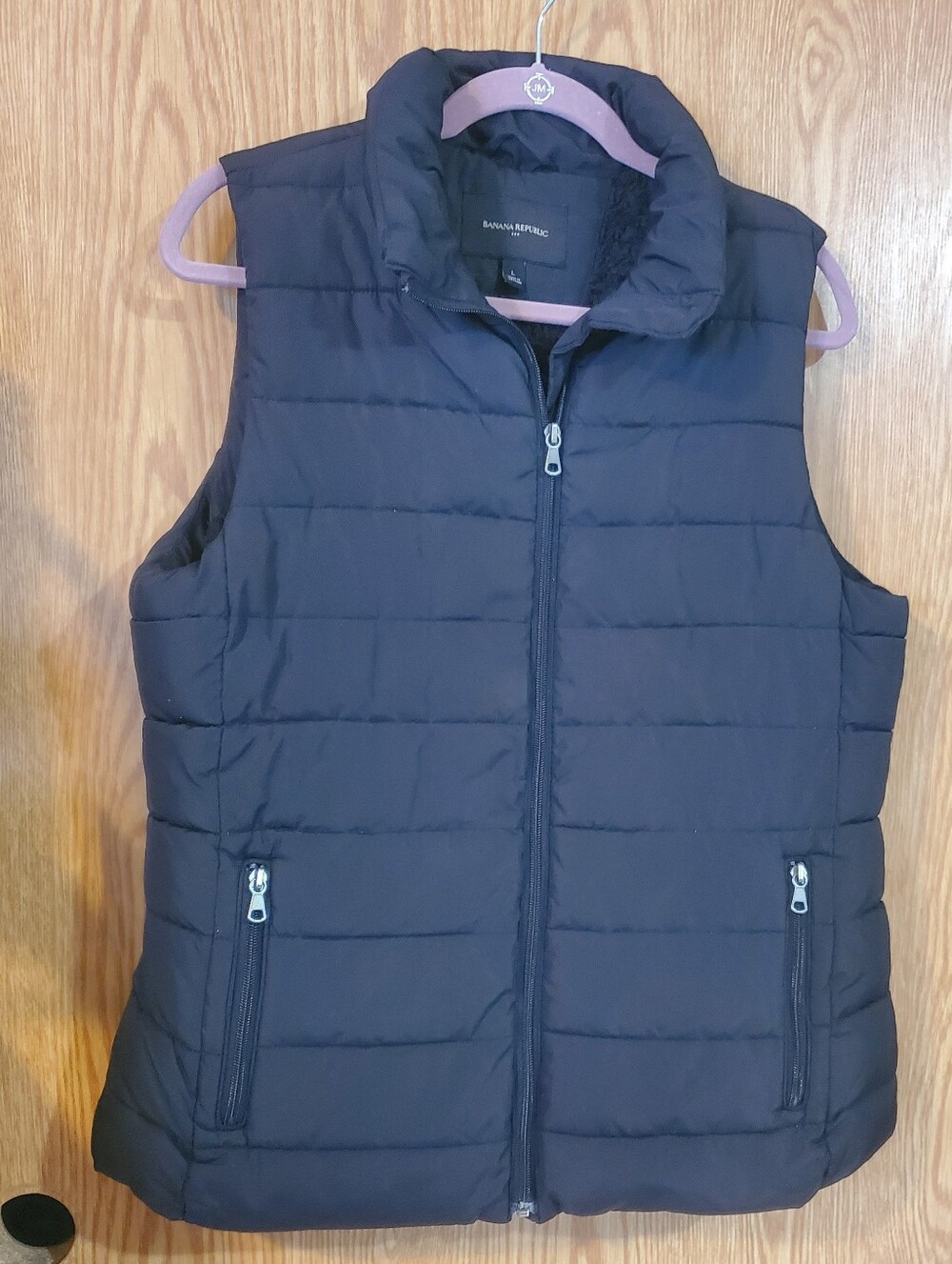 Banana Republic Black Quilted Puffer Vest Size L